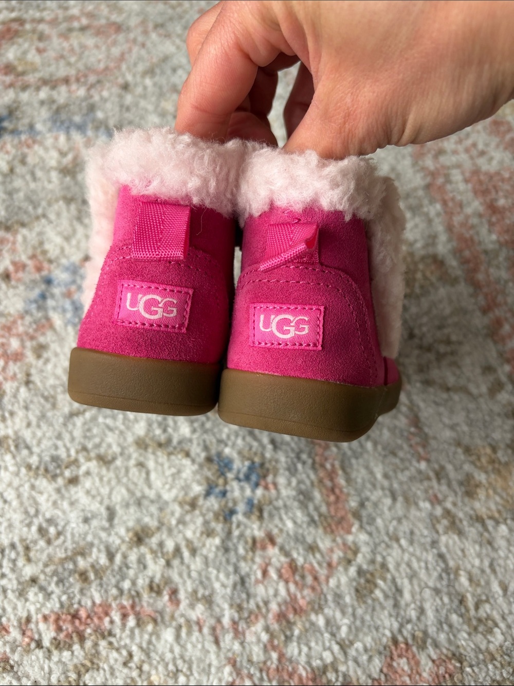 UGG Hot Pink Shearling Baby Booties